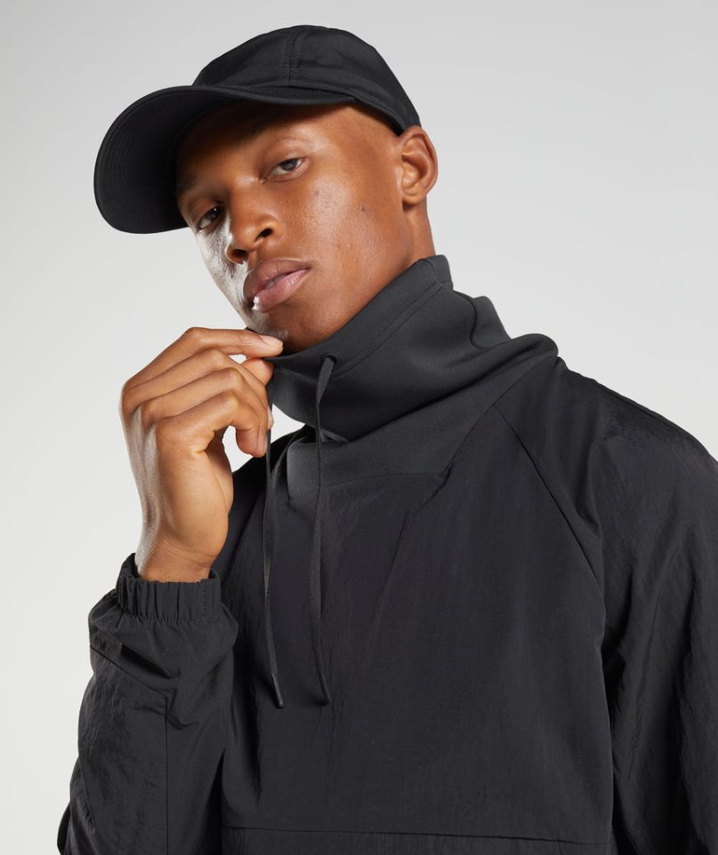 Gymshark Retake Anorak Férfi Pulóverek Fekete | HU-S-527