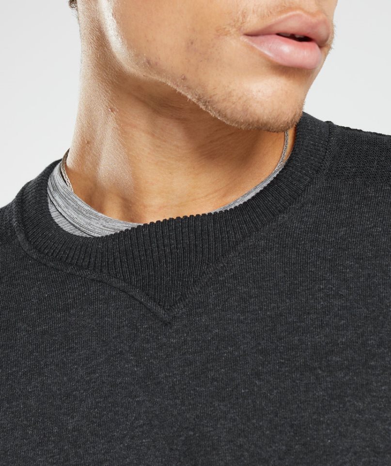 Gymshark Retake Crew Férfi Pulóverek Fekete | HU-U-941