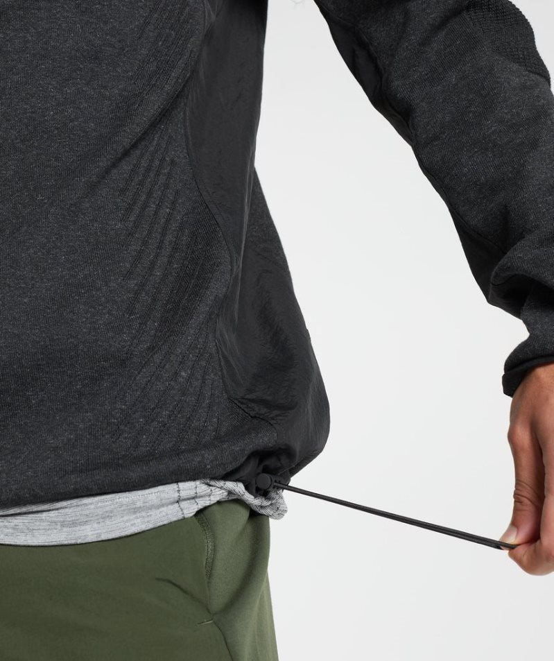 Gymshark Retake Crew Férfi Pulóverek Fekete | HU-U-941