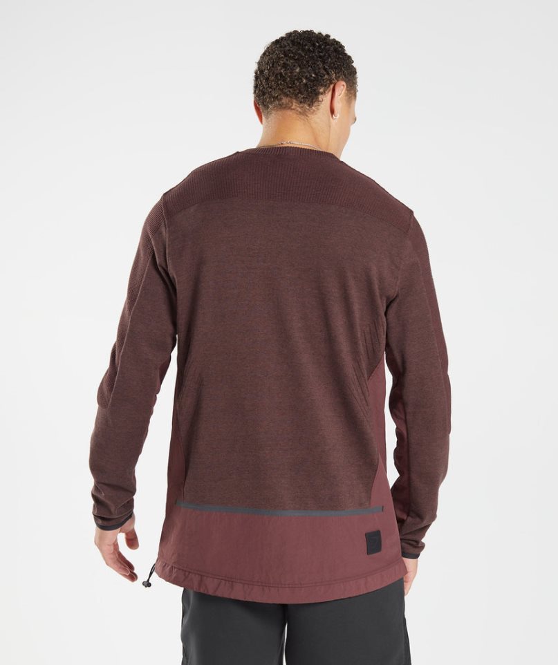 Gymshark Retake Crew Férfi Pulóverek Sötétbarna | HU-D-831