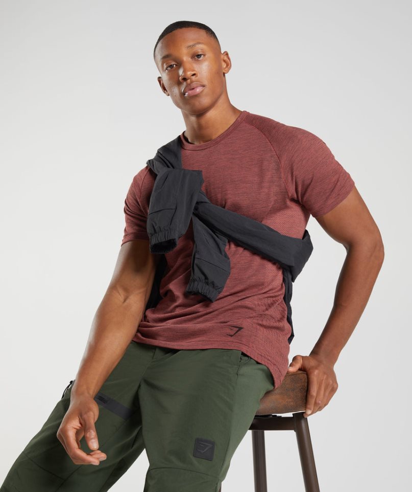 Gymshark Retake Seamless Férfi Póló Rózsaszín | HU-Y-854