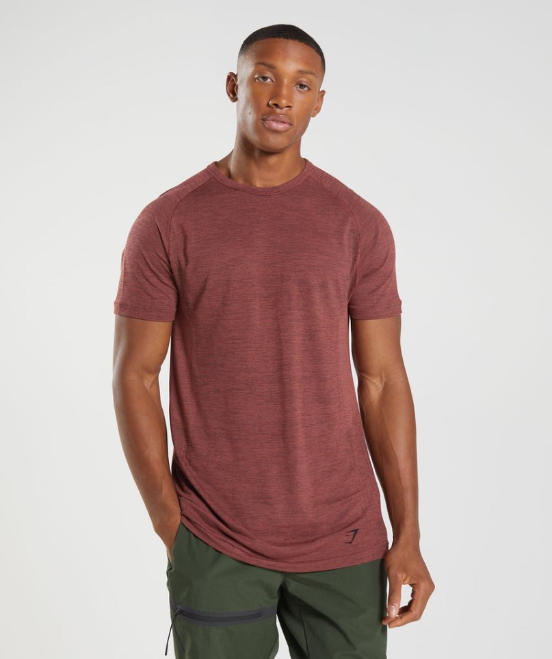 Gymshark Retake Seamless Férfi Póló Rózsaszín | HU-Y-854