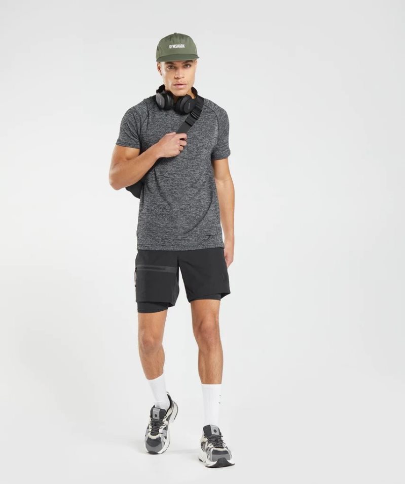 Gymshark Retake Seamless Férfi Póló Sötétszürke | HU-L-082