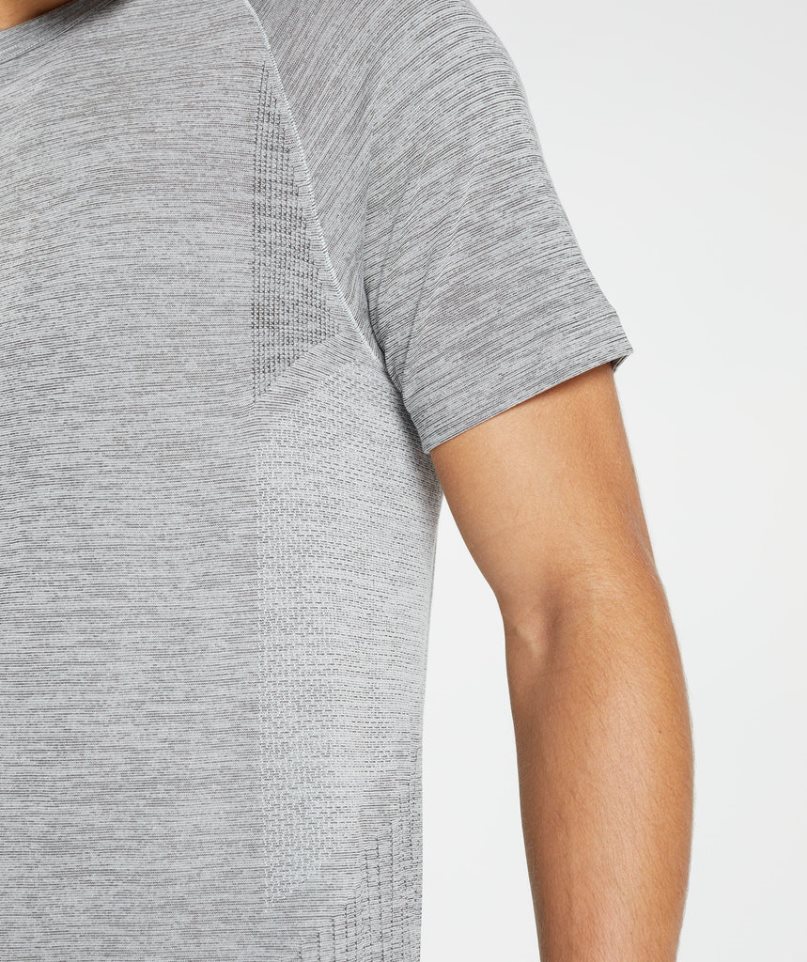 Gymshark Retake Seamless Férfi Póló Világos Szürke | HU-Z-380