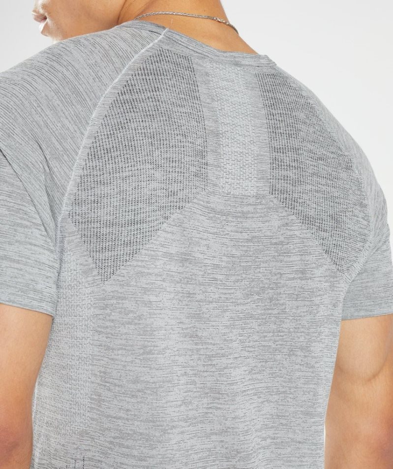 Gymshark Retake Seamless Férfi Póló Világos Szürke | HU-Z-380