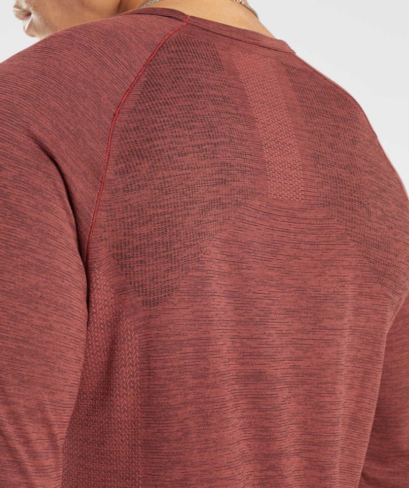 Gymshark Retake Seamless Long Sleeve Férfi Póló Barna | HU-K-985