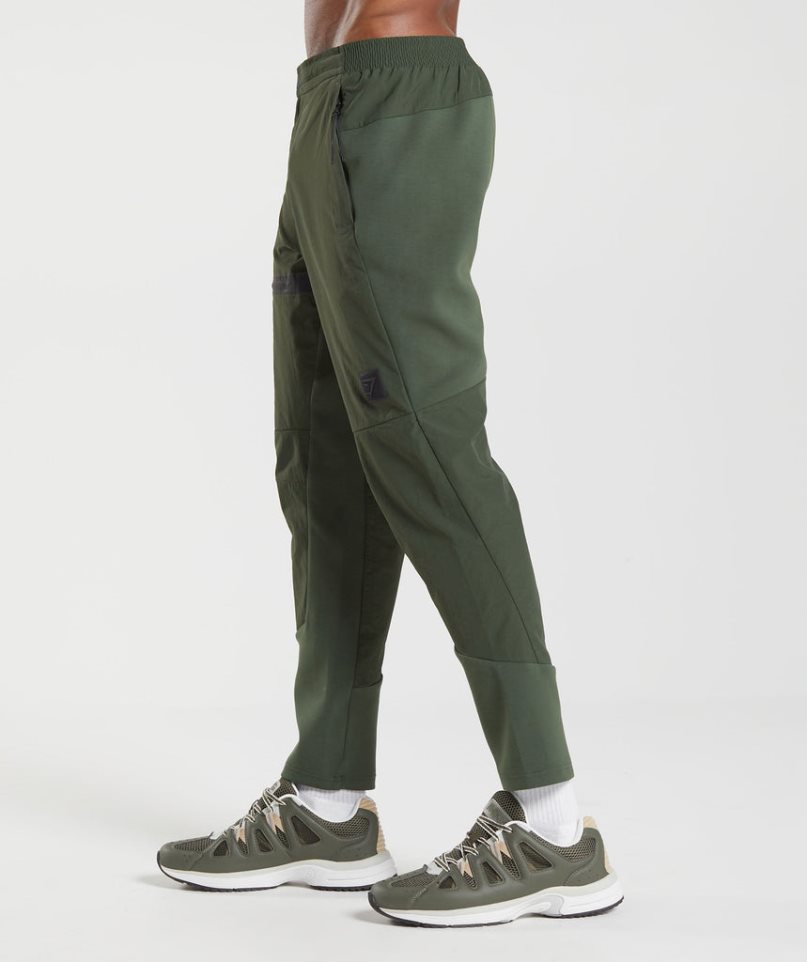 Gymshark Retake Woven Férfi Jogger Nadrág Olivazöld | HU-P-419