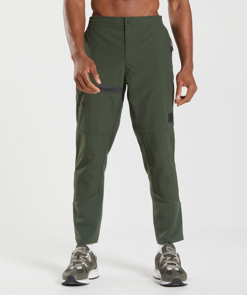 Gymshark Retake Woven Férfi Jogger Nadrág Olivazöld | HU-P-419