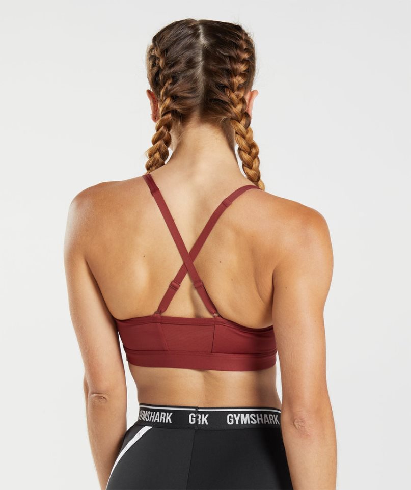 Gymshark Ruched Női Sportmelltartó Piros | HU-E-561