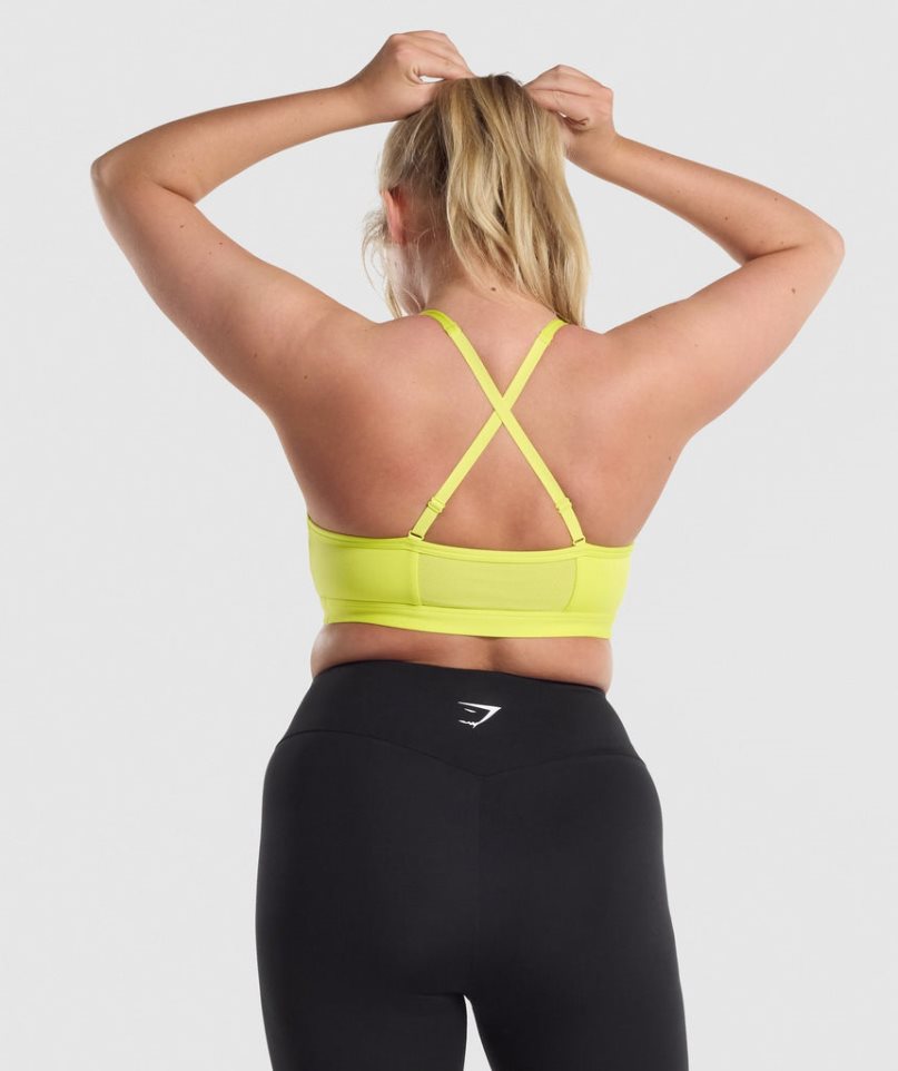 Gymshark Ruched Női Sportmelltartó Sárga | HU-F-379