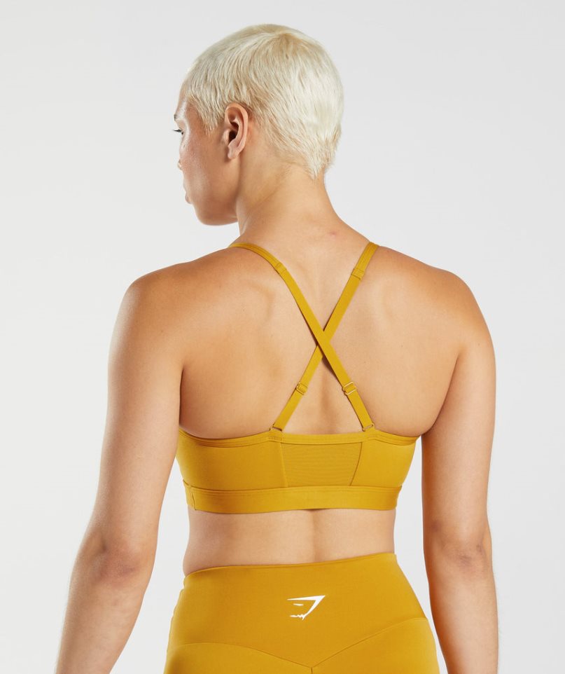Gymshark Ruched Női Sportmelltartó Sárga | HU-N-417