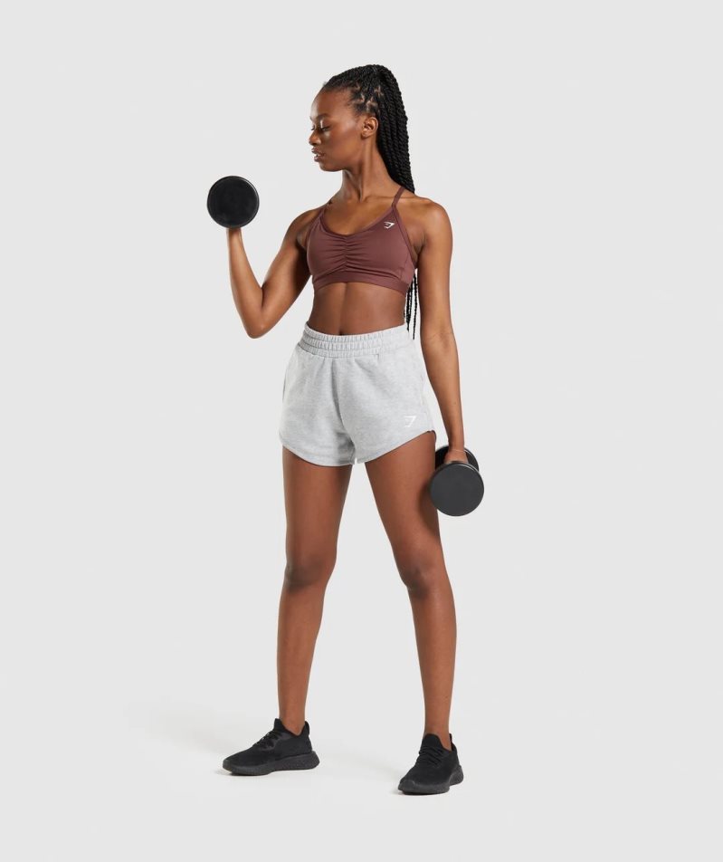 Gymshark Ruched Női Sportmelltartó Sötétbarna | HU-Q-913