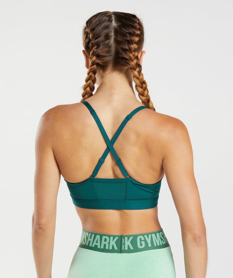 Gymshark Ruched Női Sportmelltartó Türkiz | HU-K-931