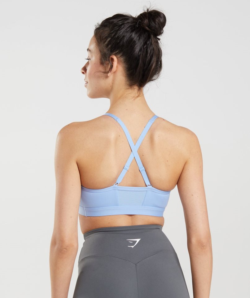 Gymshark Ruched Női Sportmelltartó Világos Kék | HU-T-320