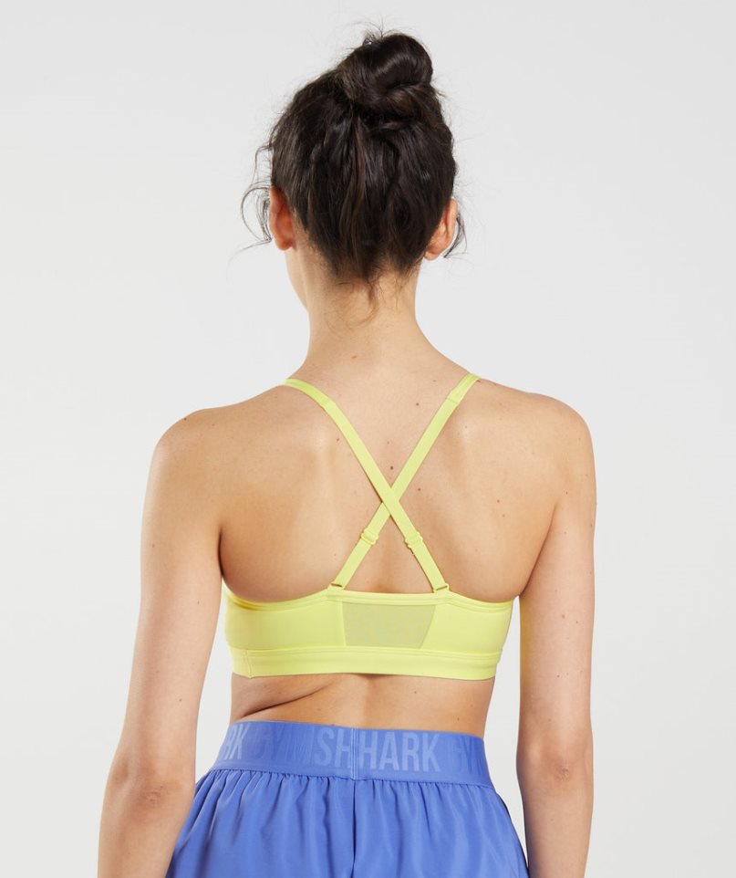 Gymshark Ruched Torna Női Sportmelltartó Sárga | HU-D-802