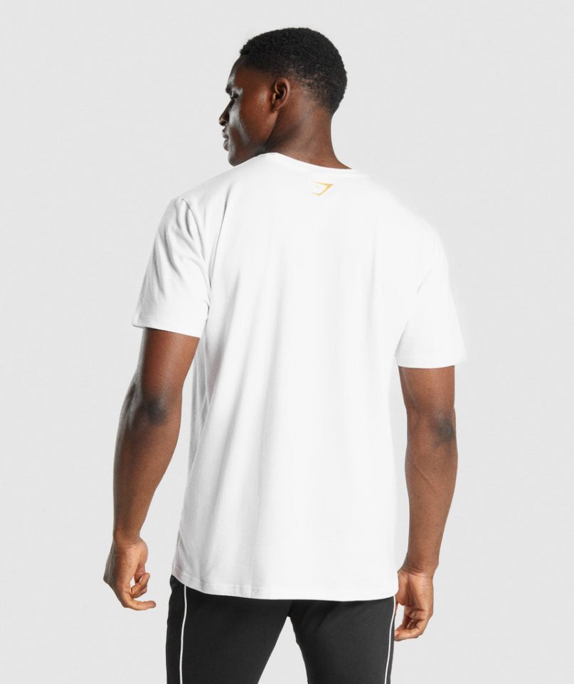 Gymshark Ryan Garcia Férfi Póló Fehér | HU-M-038