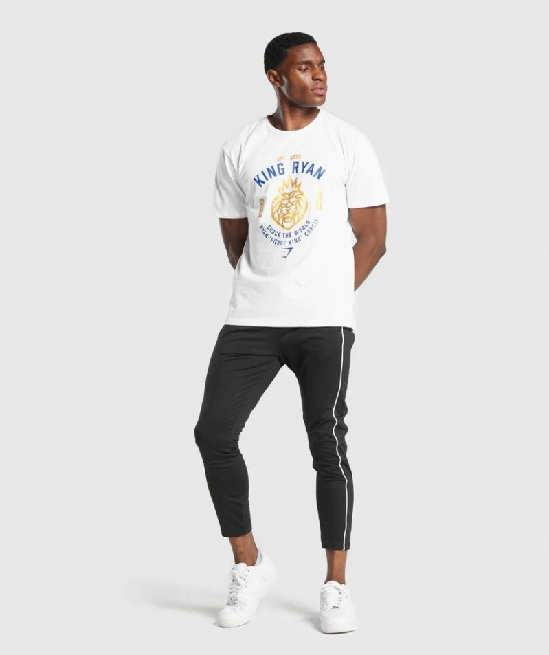 Gymshark Ryan Garcia Férfi Póló Fehér | HU-M-038