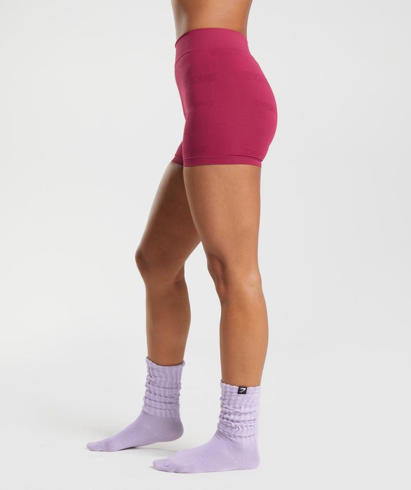 Gymshark Seamless Jacquard Boxers Női Fehérnemű Rózsaszín | HU-T-164