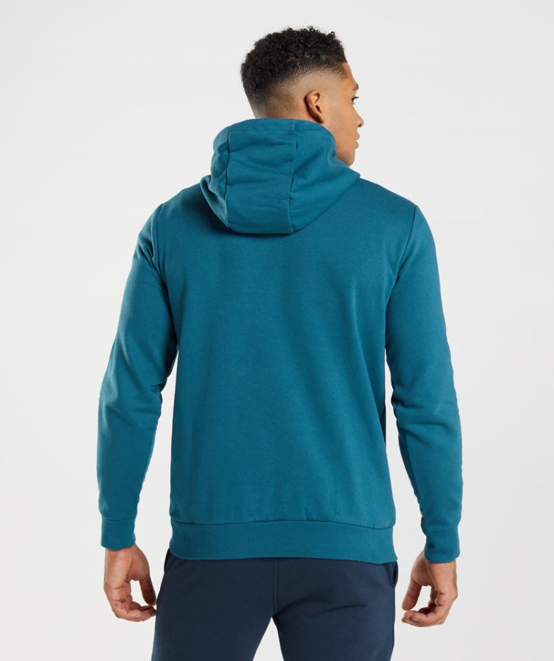 Gymshark Sharkhead Infill Férfi Kapucnis Pulóver Kék | HU-E-014