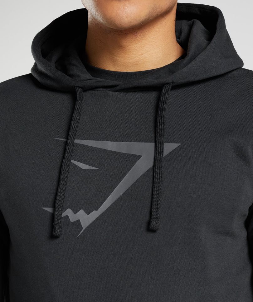 Gymshark Sharkhead Infill Férfi Kapucnis Pulóver Fekete | HU-E-593