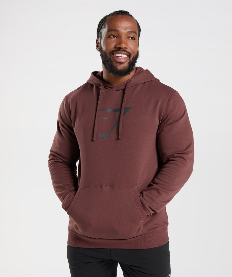 Gymshark Sharkhead Infill Férfi Kapucnis Pulóver Barna | HU-H-871