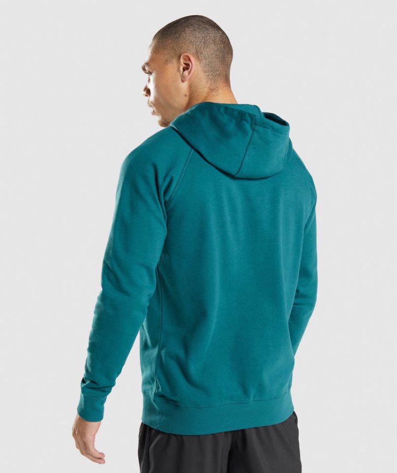 Gymshark Sharkhead Infill Férfi Kapucnis Pulóver Türkiz | HU-V-765