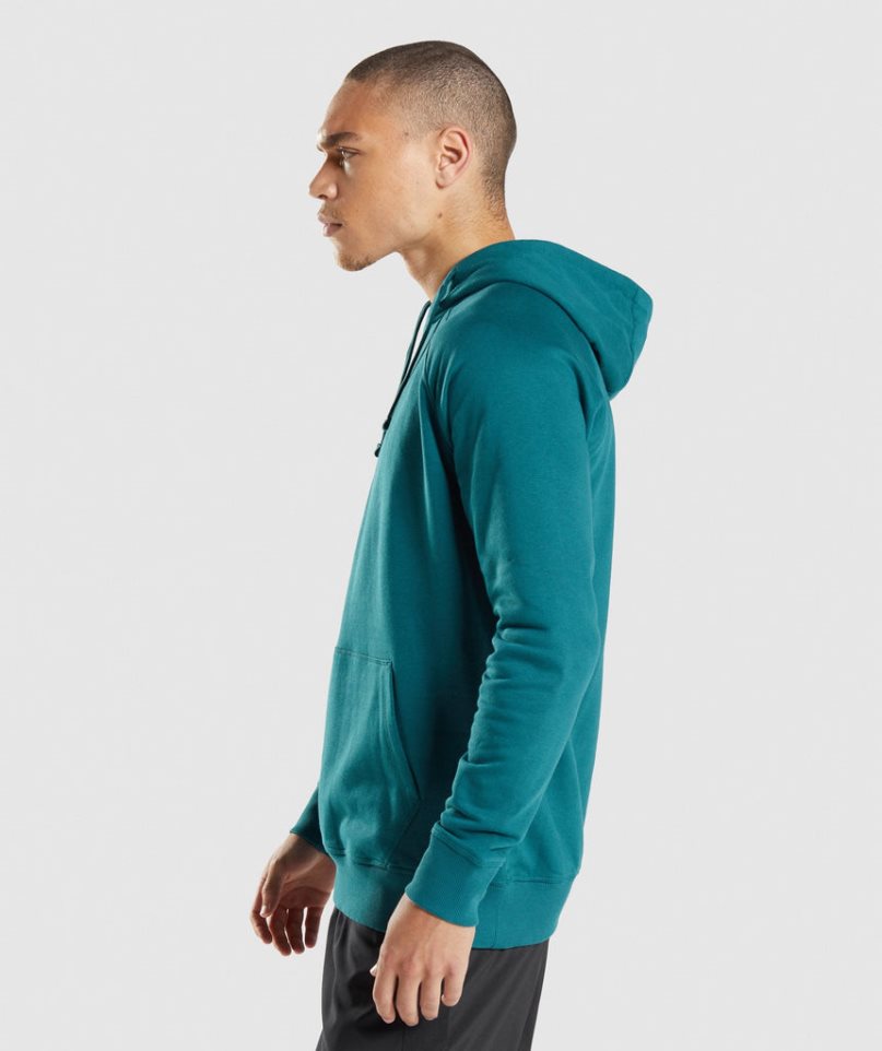 Gymshark Sharkhead Infill Férfi Kapucnis Pulóver Türkiz | HU-V-765