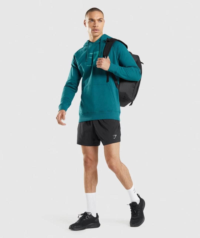 Gymshark Sharkhead Infill Férfi Kapucnis Pulóver Türkiz | HU-V-765