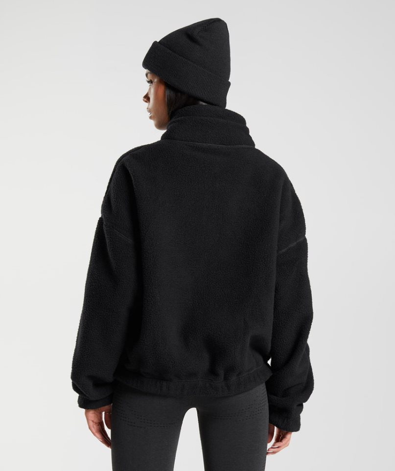 Gymshark Sherpa Női Kabát Fekete | HU-Z-682