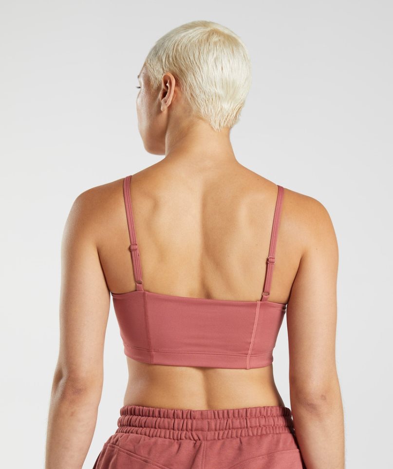 Gymshark Social Club Bandeau Női Sportmelltartó Rózsaszín | HU-Y-398
