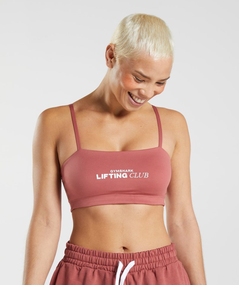 Gymshark Social Club Bandeau Női Sportmelltartó Rózsaszín | HU-Y-398