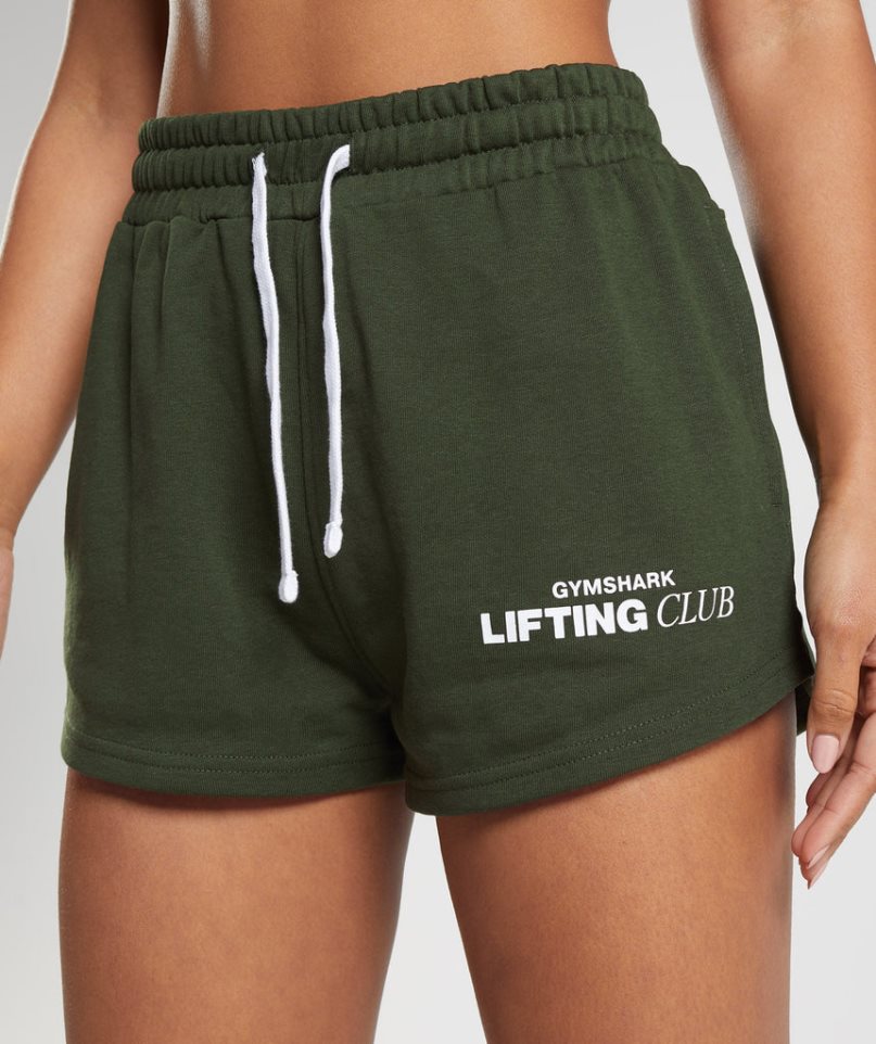 Gymshark Social Club Női Rövidnadrág Olivazöld | HU-U-932