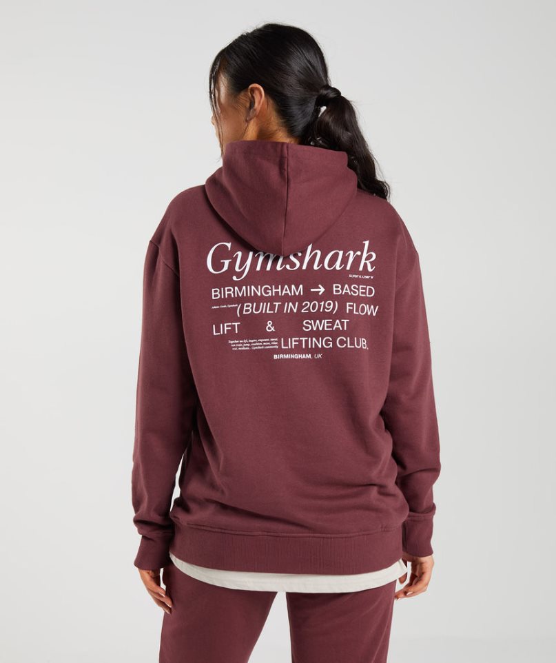 Gymshark Social Club Oversized Női Kapucnis Pulóver Barna | HU-Q-798
