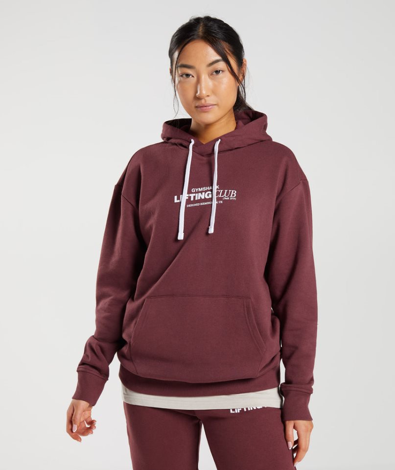 Gymshark Social Club Oversized Női Kapucnis Pulóver Barna | HU-Q-798