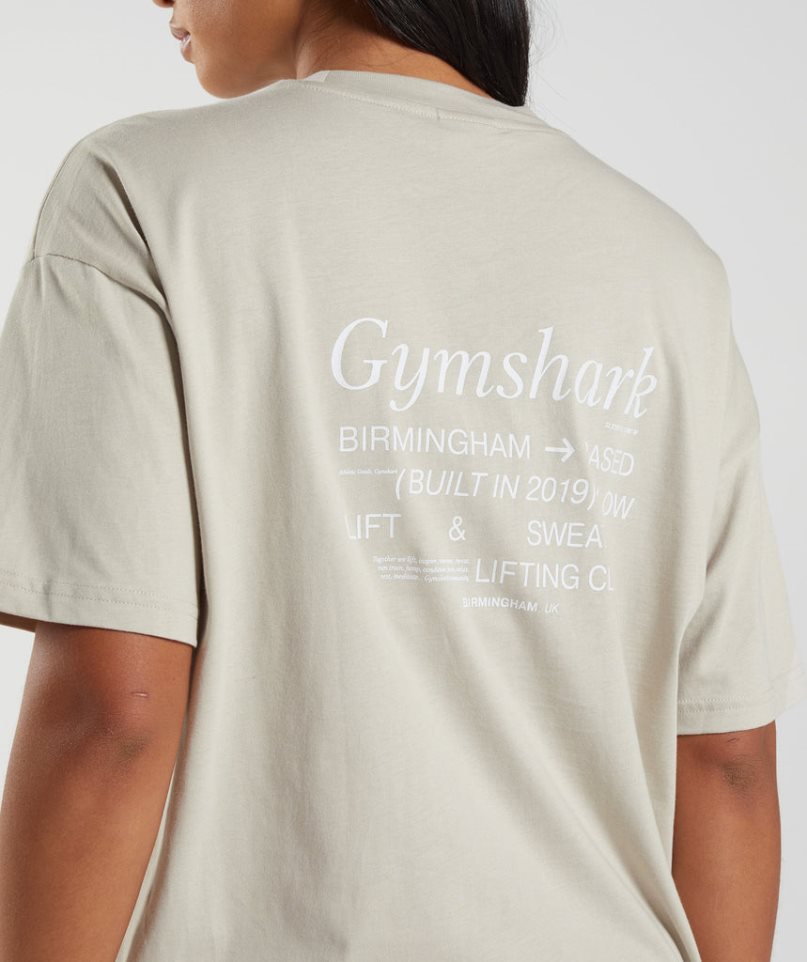 Gymshark Social Club Oversized Női Póló Szürke | HU-X-784