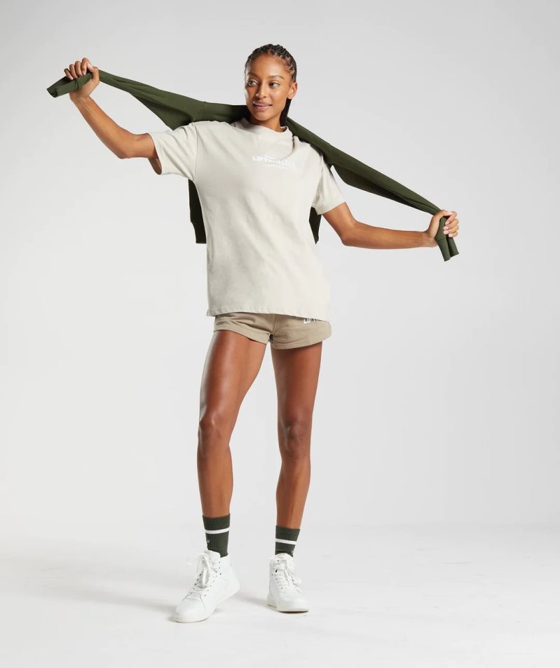Gymshark Social Club Oversized Női Póló Szürke | HU-X-784