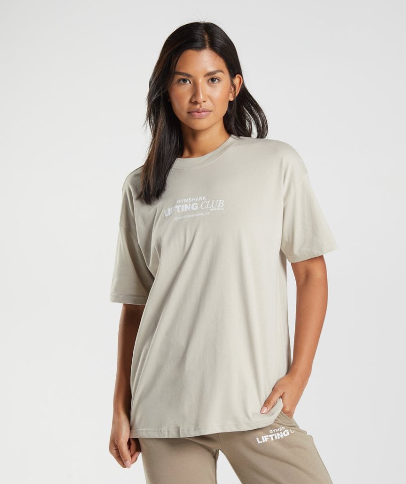 Gymshark Social Club Oversized Női Póló Szürke | HU-X-784