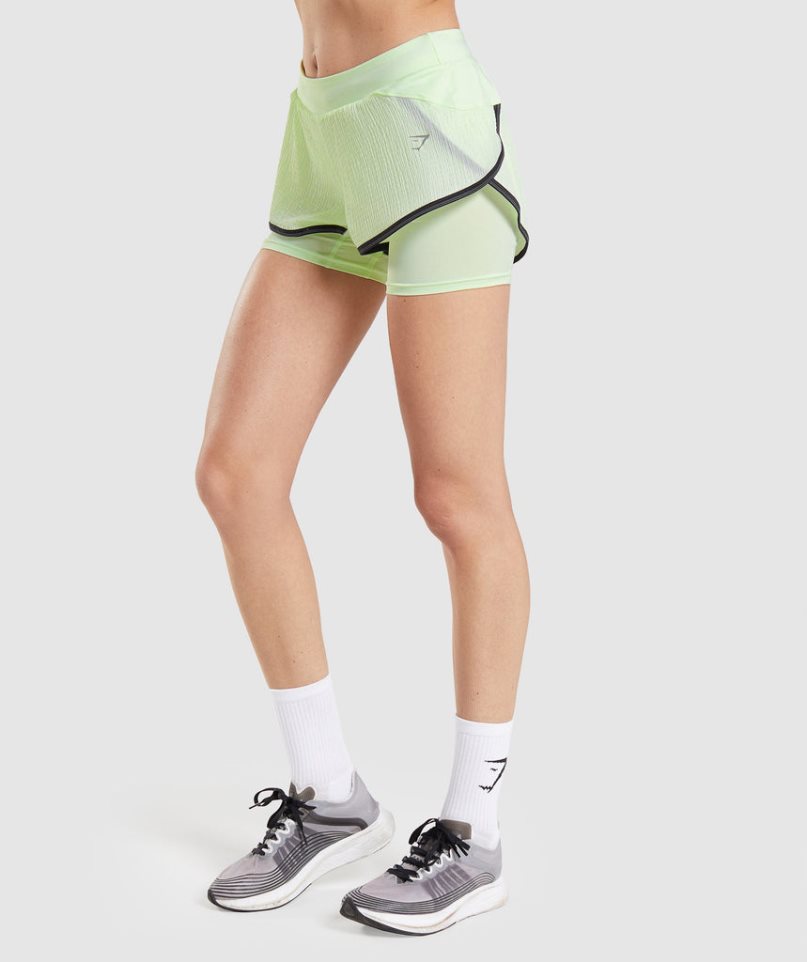 Gymshark Speed 2 In 1 Női Rövidnadrág Menta | HU-X-698