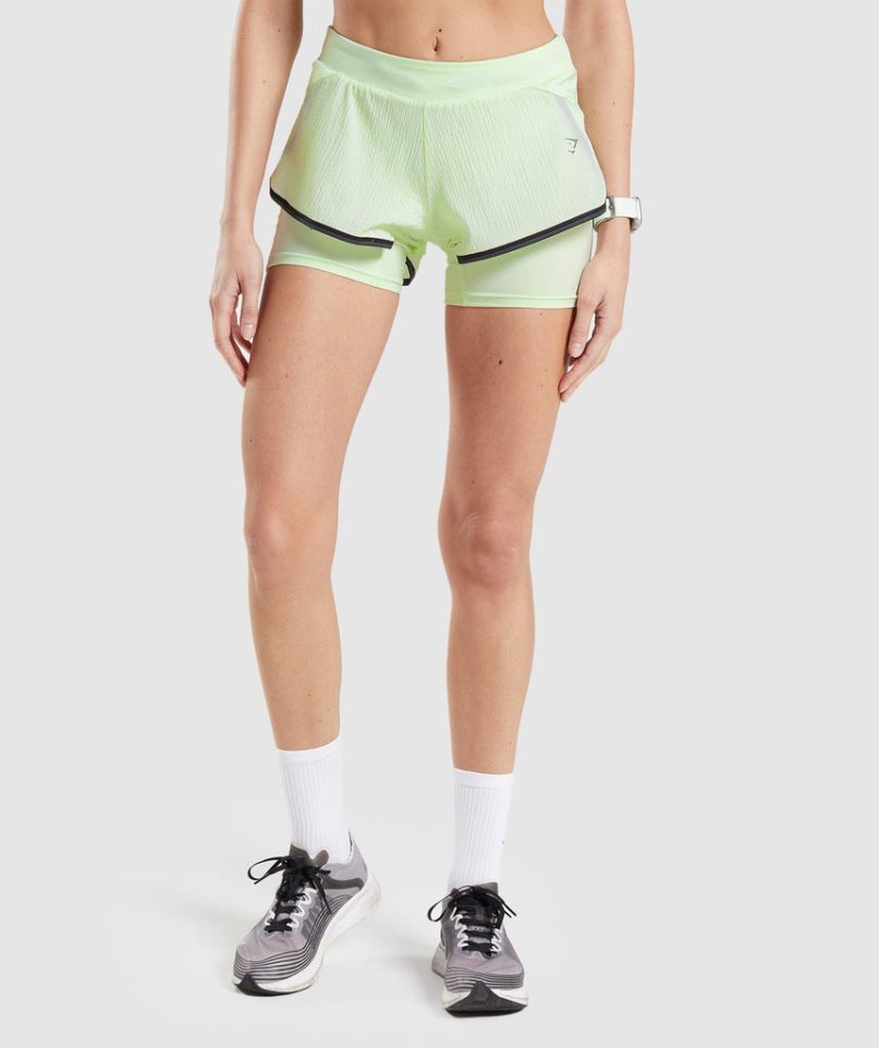 Gymshark Speed 2 In 1 Női Rövidnadrág Menta | HU-X-698
