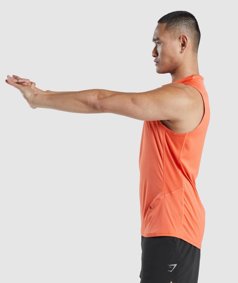 Gymshark Speed Evolve Férfi Ujjatlan Póló Narancssárga | HU-T-413
