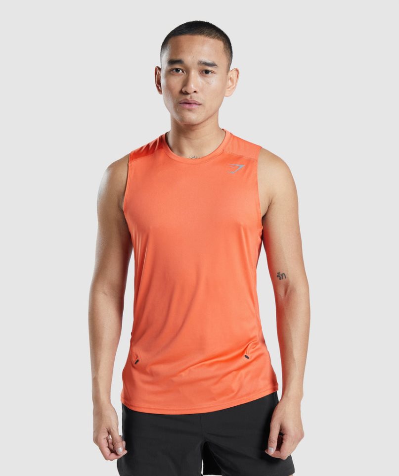 Gymshark Speed Evolve Férfi Ujjatlan Póló Narancssárga | HU-T-413