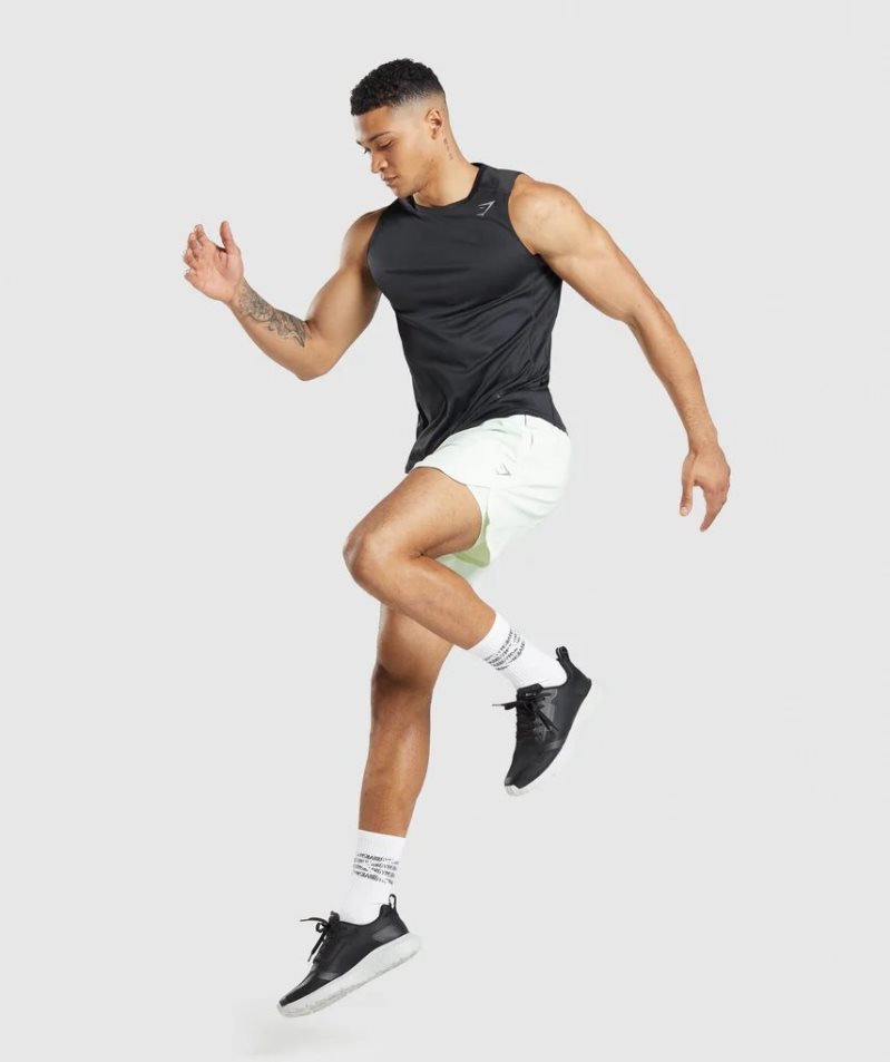 Gymshark Speed Evolve Férfi Ujjatlan Póló Fekete | HU-U-350
