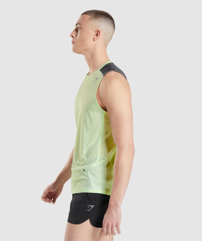 Gymshark Speed Evolve Férfi Ujjatlan Póló Menta | HU-W-351