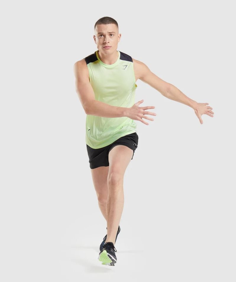 Gymshark Speed Evolve Férfi Ujjatlan Póló Menta | HU-W-351
