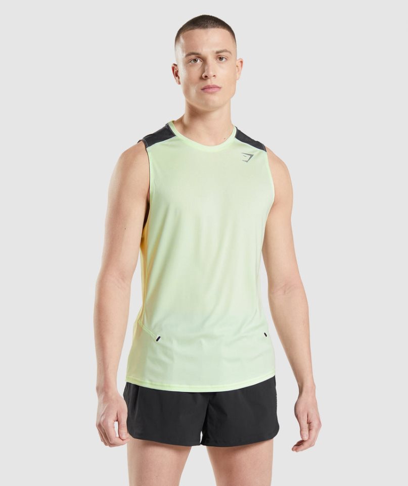 Gymshark Speed Evolve Férfi Ujjatlan Póló Menta | HU-W-351