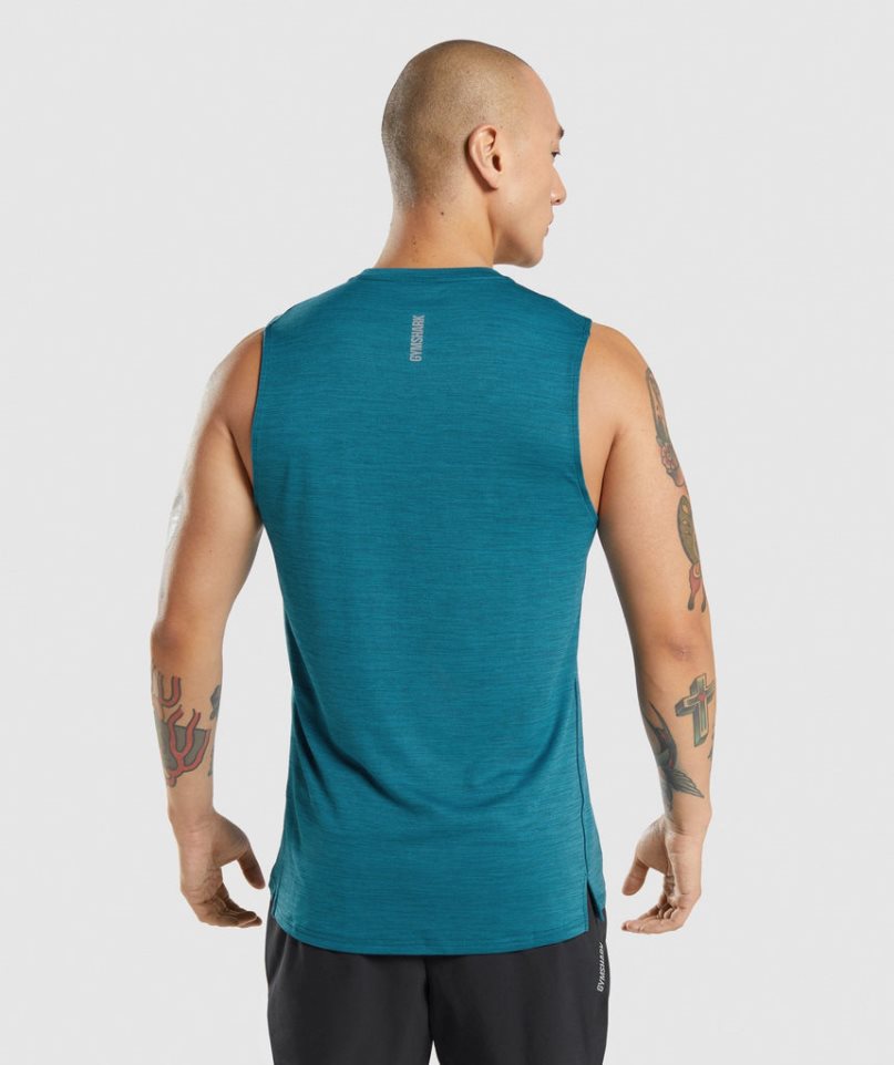 Gymshark Speed Férfi Ujjatlan Póló Türkiz | HU-U-940