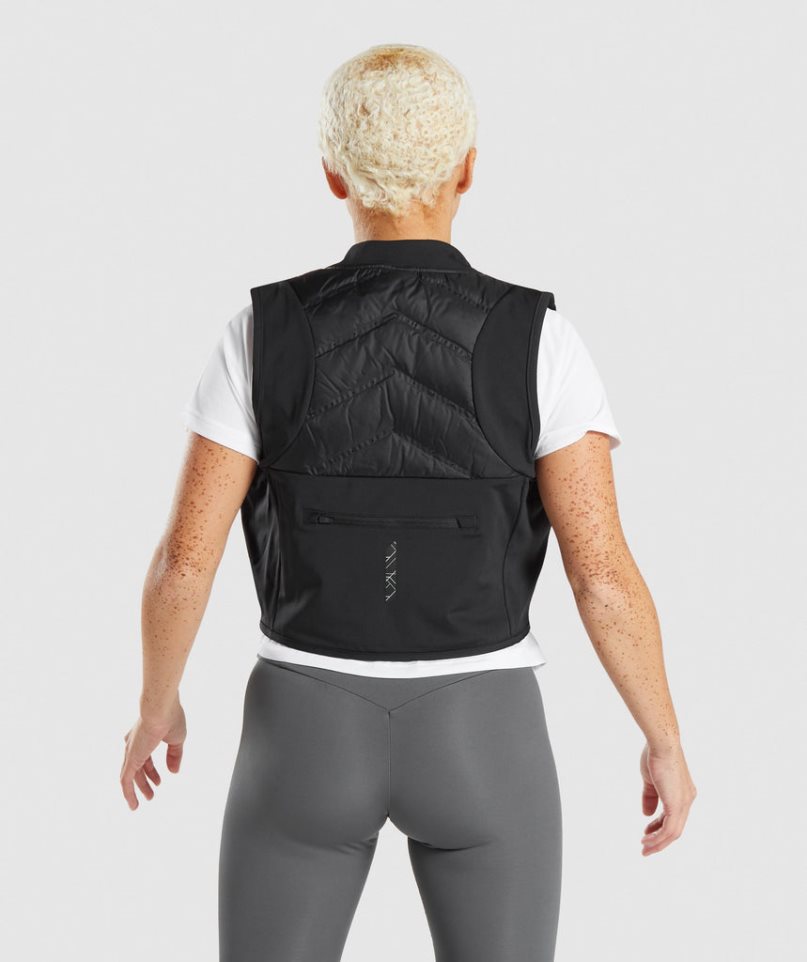 Gymshark Speed Gilet Női Kabát Fekete | HU-W-581