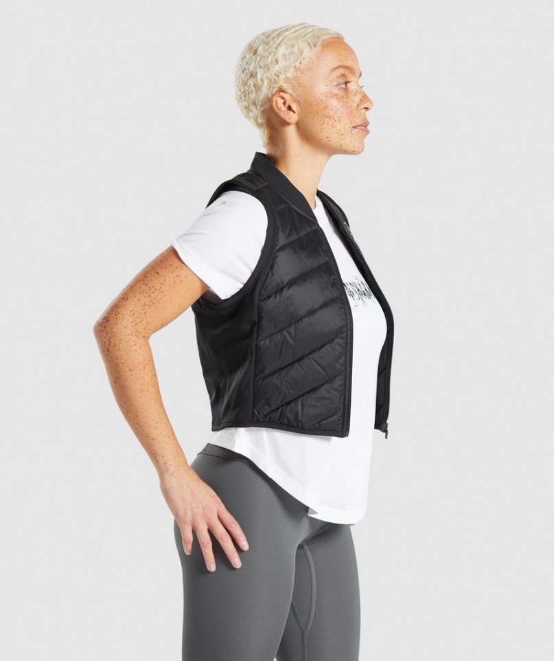 Gymshark Speed Gilet Női Kabát Fekete | HU-W-581
