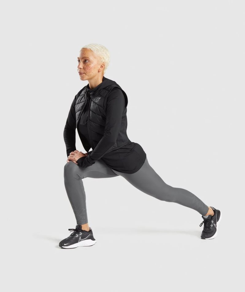 Gymshark Speed Gilet Női Kabát Fekete | HU-W-581