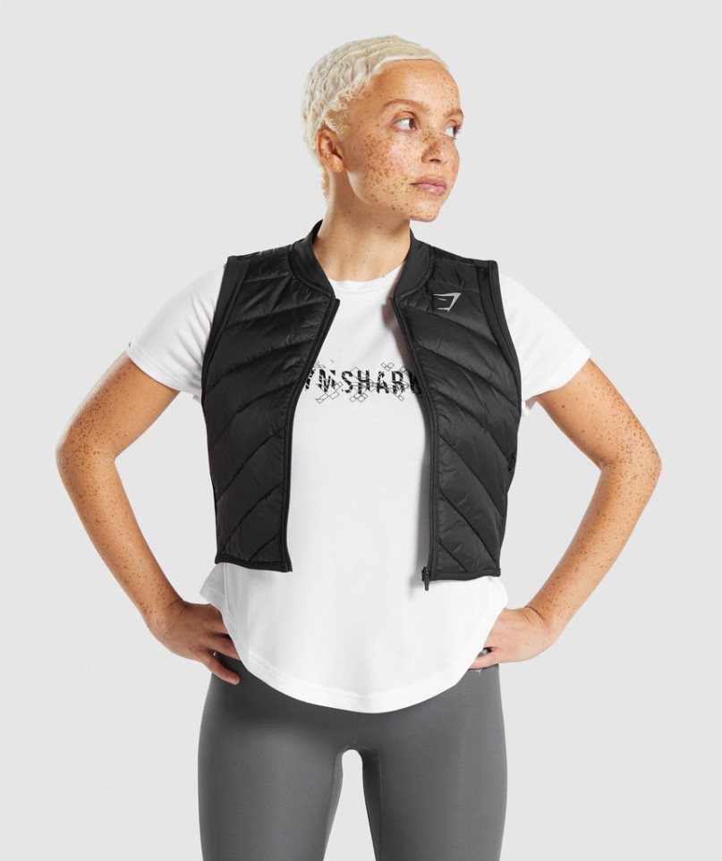 Gymshark Speed Gilet Női Kabát Fekete | HU-W-581